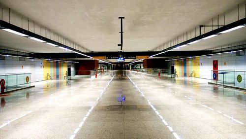 Empty subway station platform