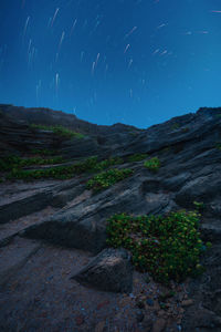 Scenic view of landscape against sky at night