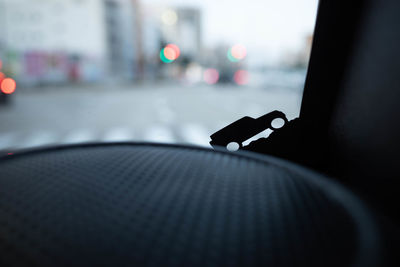 Close-up of car on glass