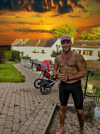 Portrait of young man standing outdoors