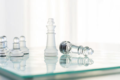 Close-up of chess pieces