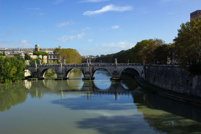 Bridge over river against sky