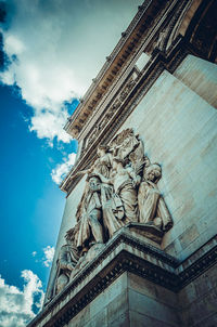 Low angle view of statue of historical building