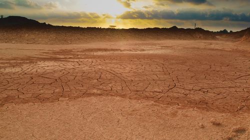 Scenic view of desert against sky