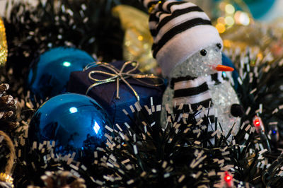 Close-up of blue christmas tree