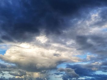 Low angle view of clouds in sky