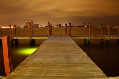 Wooden pier at sunset