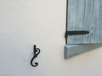 Close-up of door handle on wall