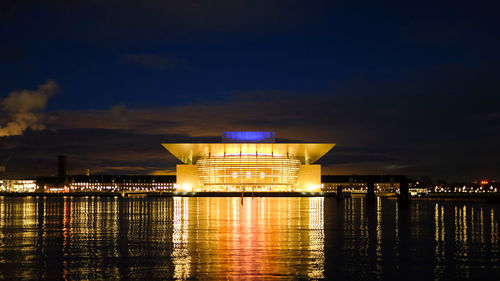 Illuminated city at night