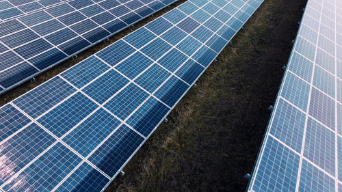 Full frame shot of solar panels