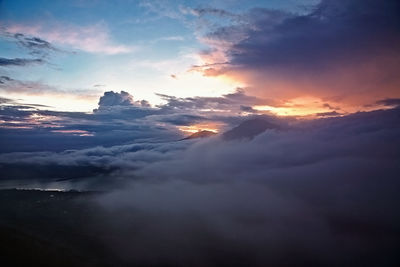 Aerial view of cloudscape during sunset