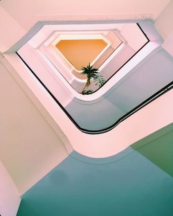 Low angle view of spiral staircase in building