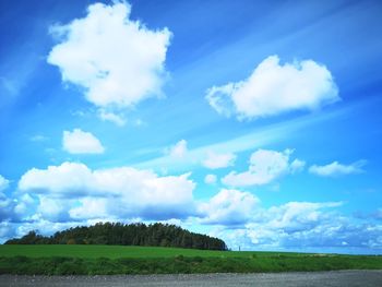 Scenic view of land against sky