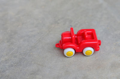 Close-up of toy car on table