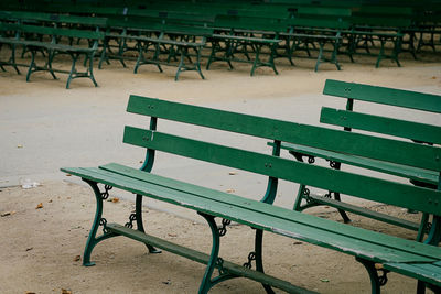 Empty benches at park