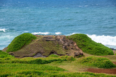 Scenic view of rocky beach