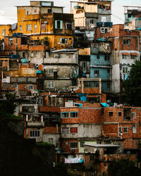 High angle view of residential buildings