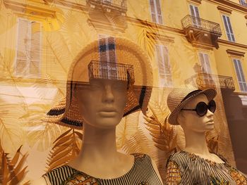 Shop window mannequins