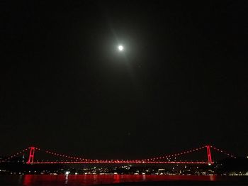 Low angle view of bridge at night