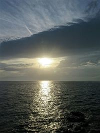 Scenic view of sea during sunset