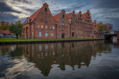 Reflection of building in lake