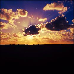 Silhouette of landscape at sunset