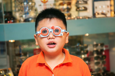 Portrait of boy wearing sunglasses