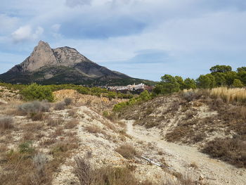 Scenic view of land against sky