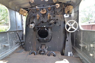 Interior of old steam engine train