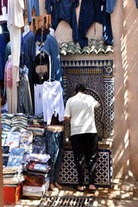 Rear view of people in temple