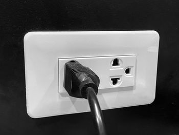 High angle view of plug booth