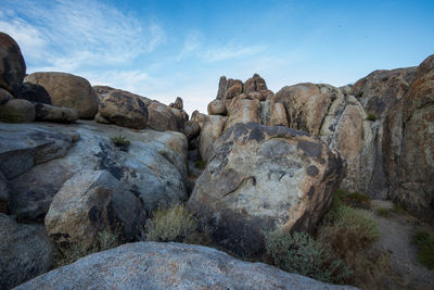 Rock formations against sky in desert landscape