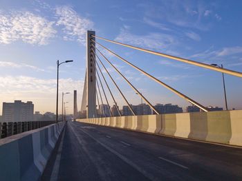View of suspension bridge against sky