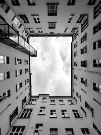 Low angle view of buildings against sky