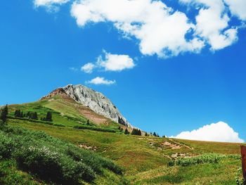 Low angle view of mountain against sky