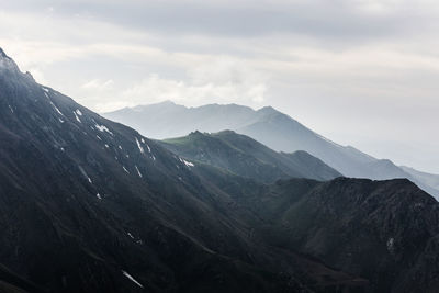 Foggy mountains in kalbajar region, karabakh, azerbaijan.