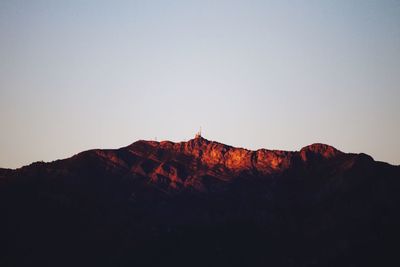 Scenic view of mountains against clear sky