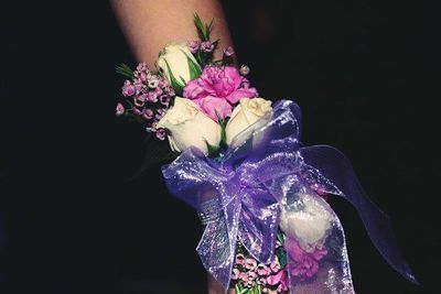 Close-up of flower over black background