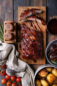 Directly above shot of food on table