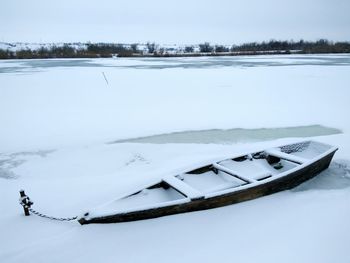 Snow on field during winter