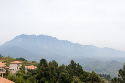 Scenic view of mountains against clear sky