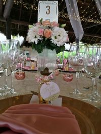 Close-up of flower bouquet on table