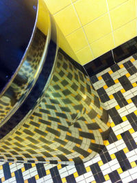 Close up of yellow wall