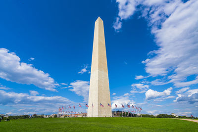 Low angle view of monument against sky