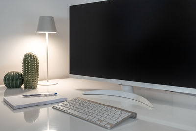 Close-up of laptop on table