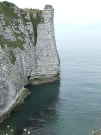 View of rock formation in sea