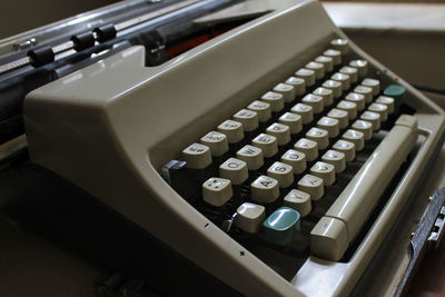 Close-up of typewriter