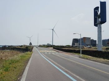 Road against clear sky