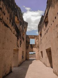 Narrow alley amidst buildings against sky