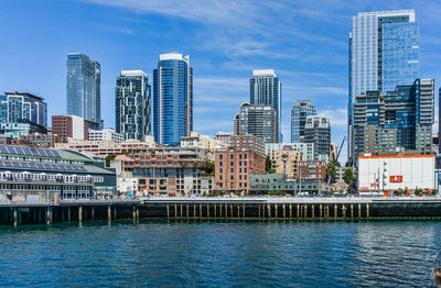 Seattle skyscrapers from the waterfront.